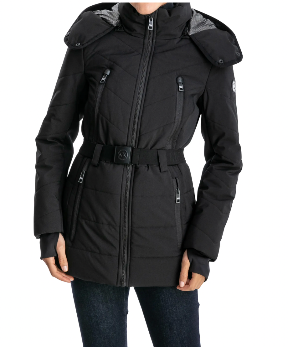 Descubrir 52+ imagen contrast packable hooded down jacket michael kors